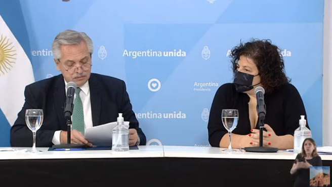 El presidente Alberto Fernández y la ministra de Salud, Carla Vizzotti, anunciaron el plan federal e integral de salud mental