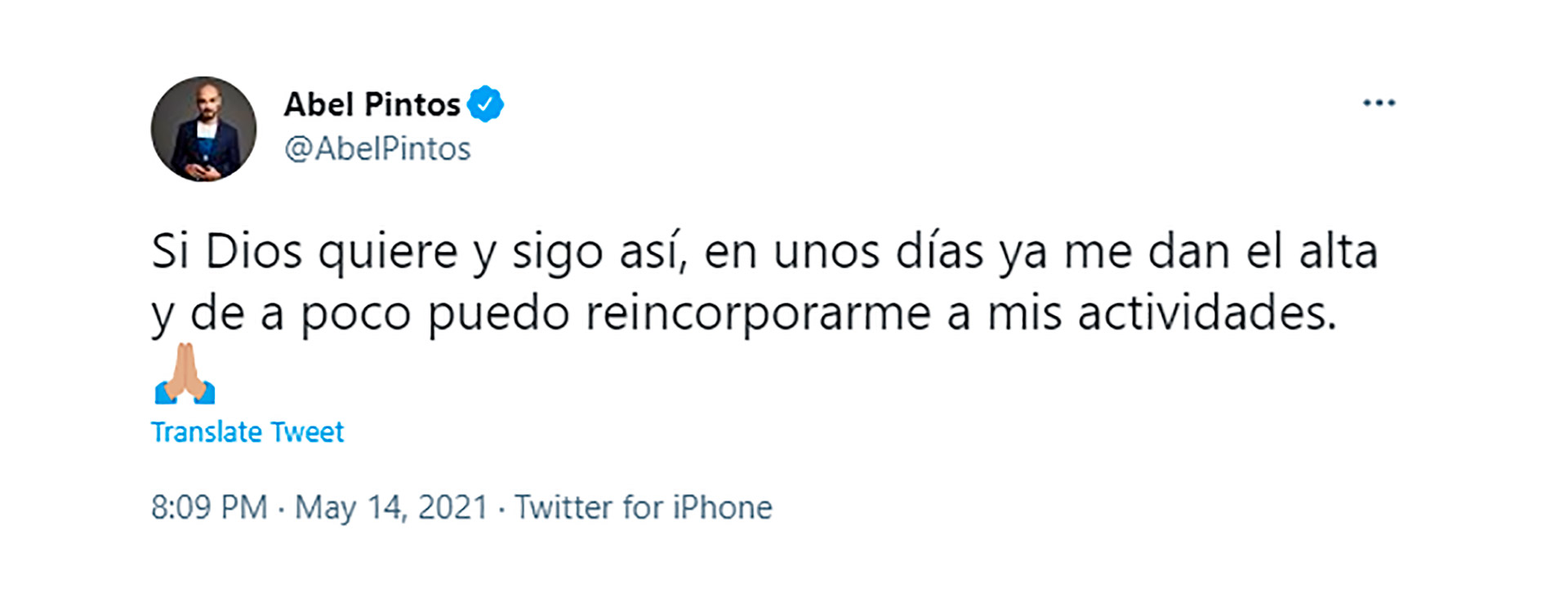 Abel Pintos habló por Twitter (Foto: @abelpintos)
