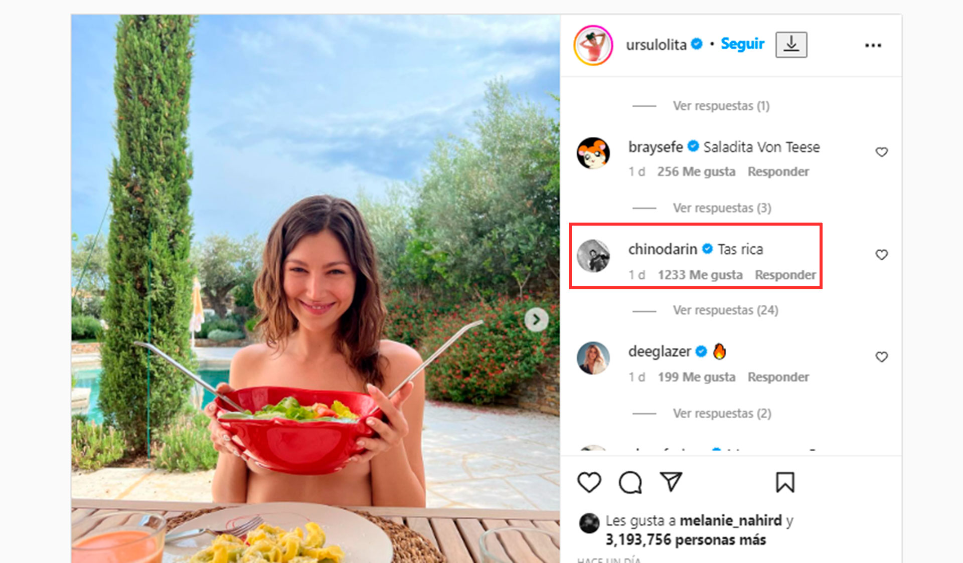 La Reacción Del Chino Darín Al Ver Una Foto De Úrsula Corberó Desnuda En La Playa “toy Saladita 3022