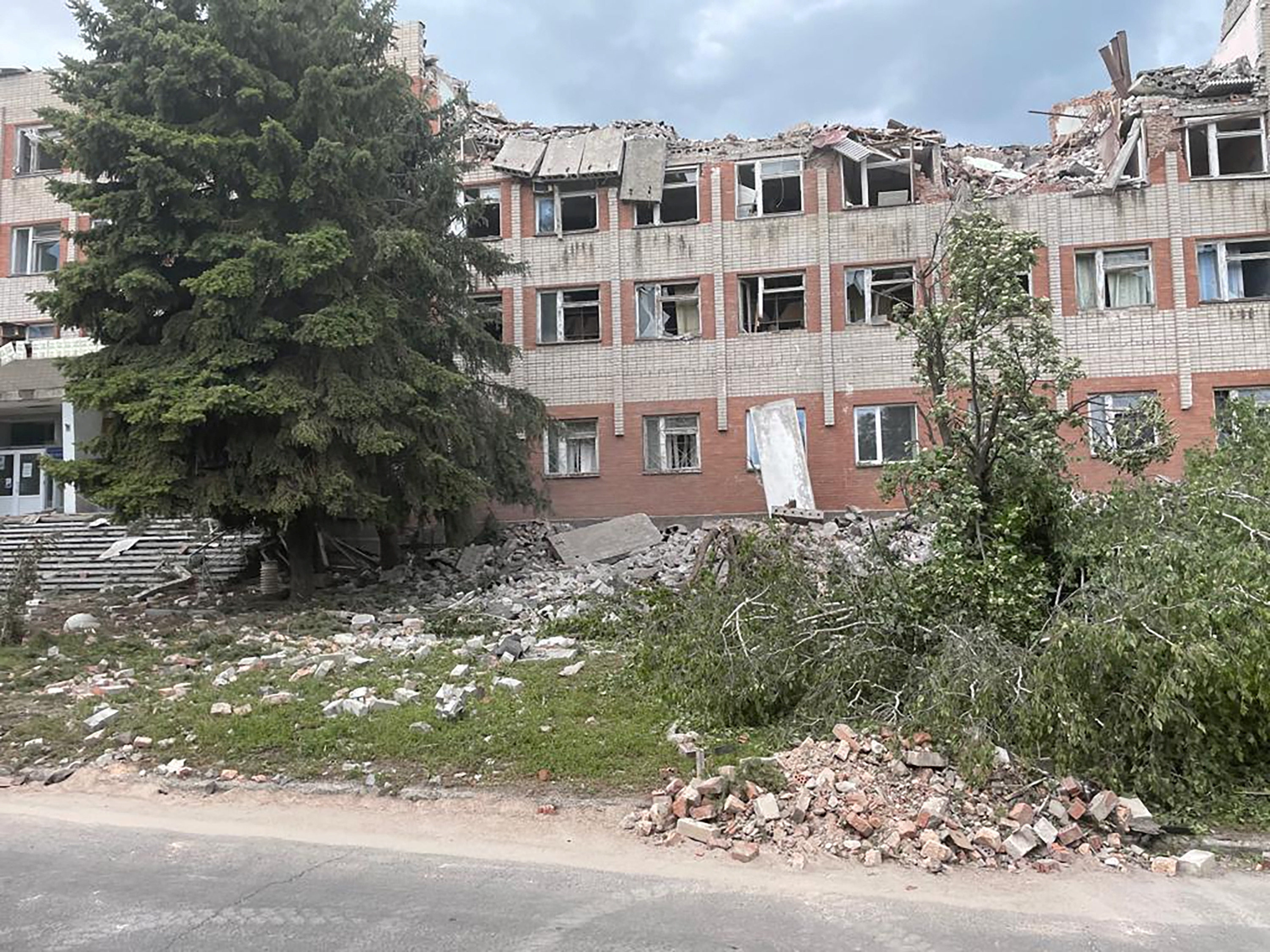 Edificios afectados por los ataques rusos en Donetsk