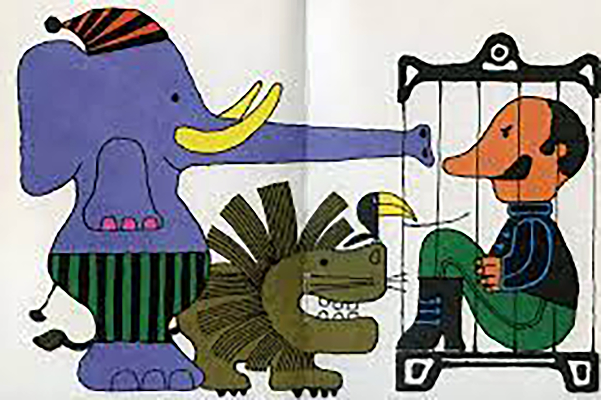 Una imagen de "Un elefante ocupa mucho espacio", el libro prohibido de Elsa Bornemann