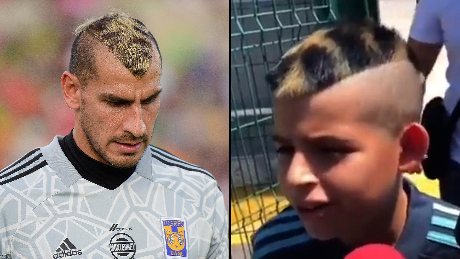 A child imitated Nahuel Guzmán and went viral (Photos: Getty Images// Twitter/@franco_record)