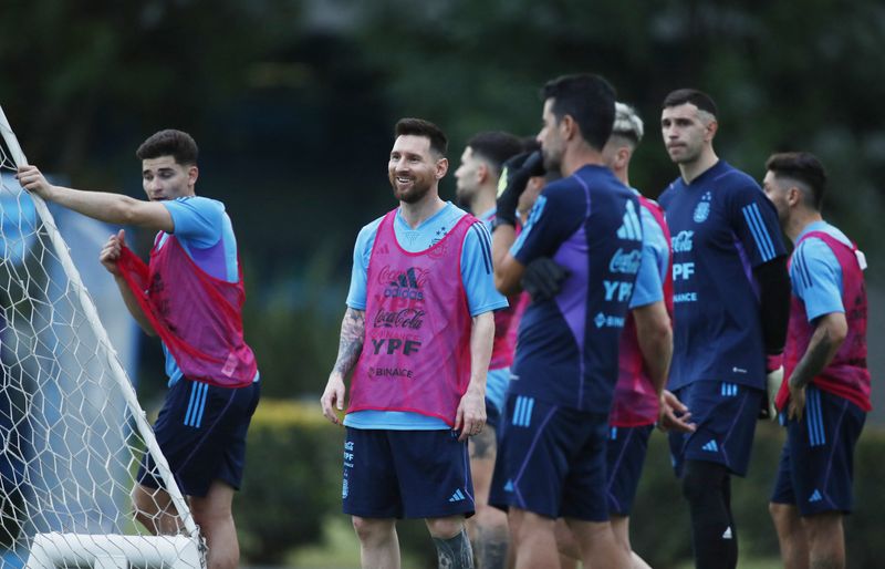 La sonrisa de Messi en el último entrenamiento antes del duelo ante Panamá (REUTERS/Agustin Marcarian)