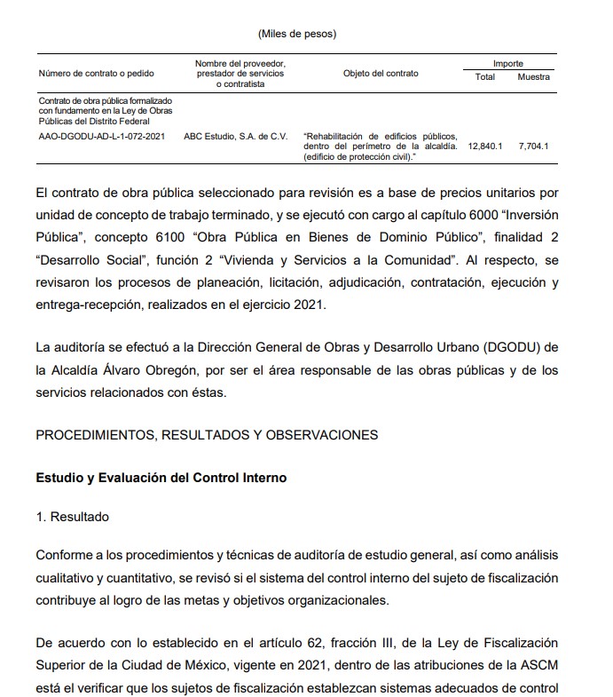 ASF sobre contrato de Álvaro Obregón (especial)