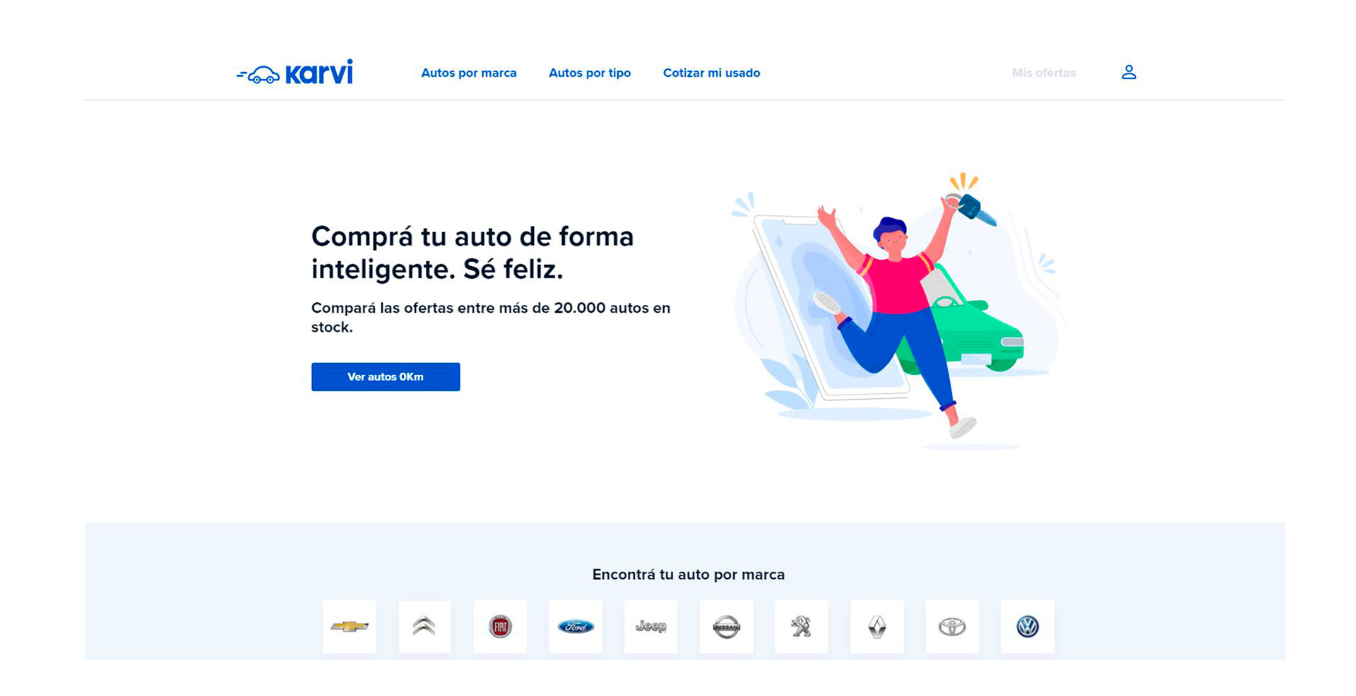 La web de la plataforma de venta de autos