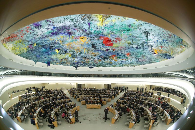 Panorama general de la sesión del Consejo de Derechos Humanos durante el discurso de la Alta Comisionada de las Naciones Unidas para los Derechos Humanos, Michelle Bachelet, en las Naciones Unidas en Ginebra, Suiza (Foto: Reuters)