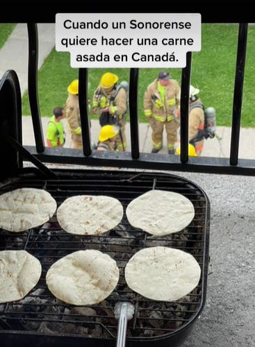 Según comentaron algunos usuarios, esta situación es irreal ya que los mismos canadienses suelen hacer su propia carne asada (Captura de pantalla: TikTok/@esmirna.quiroz)