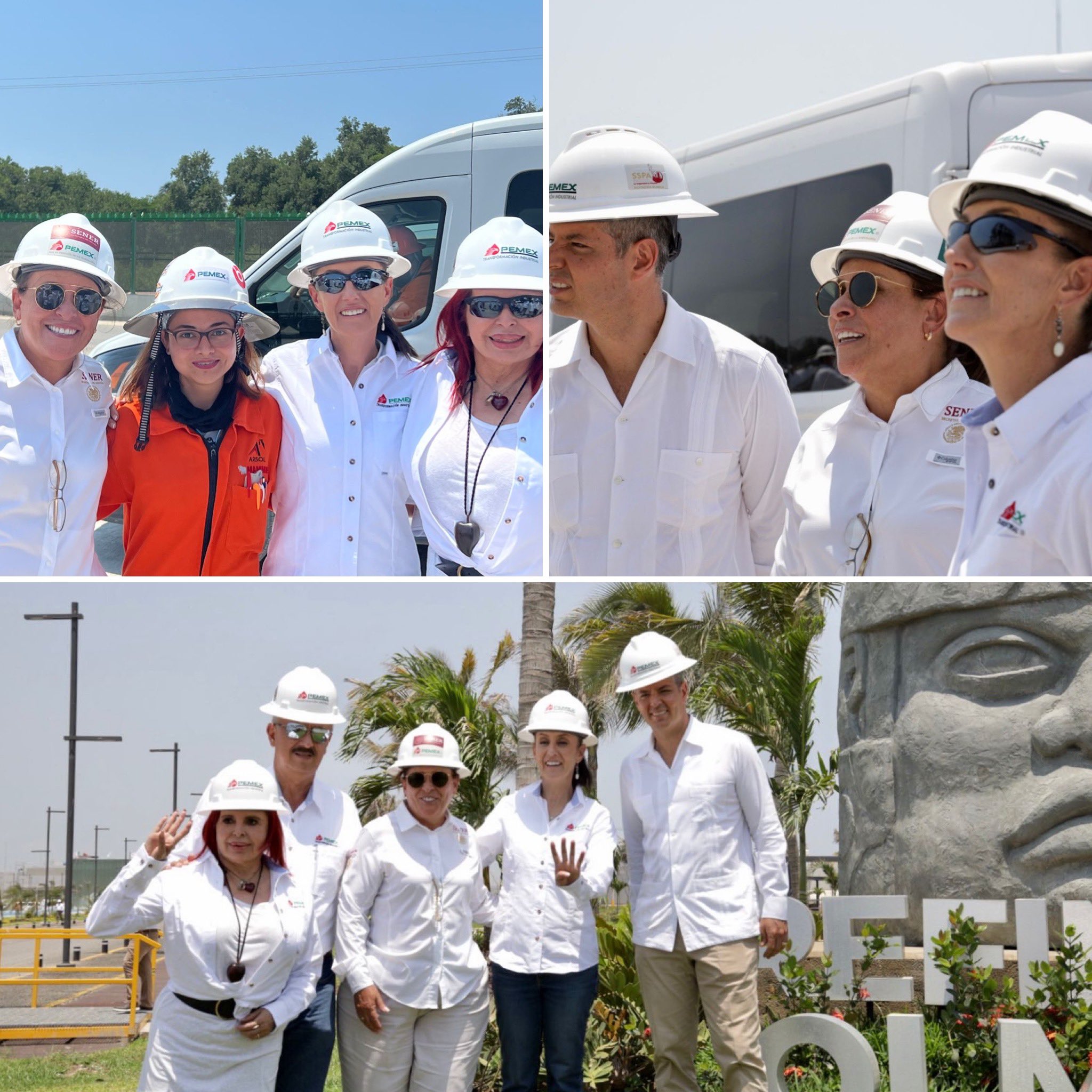 Claudia Sheinbaum durante su visita a la refinería Dos Bocas, en Tabasco, el pasado 14 de mayo (Foto: Twitter/@rocionahle)