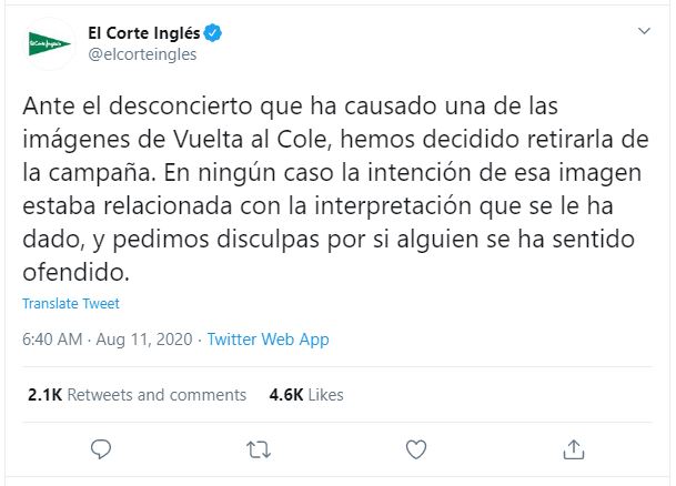 Irregularidades temblor puente El Corte Inglés retiró una confusa campaña de “Vuelta al Cole” que provocó  polémica en toda España - Infobae