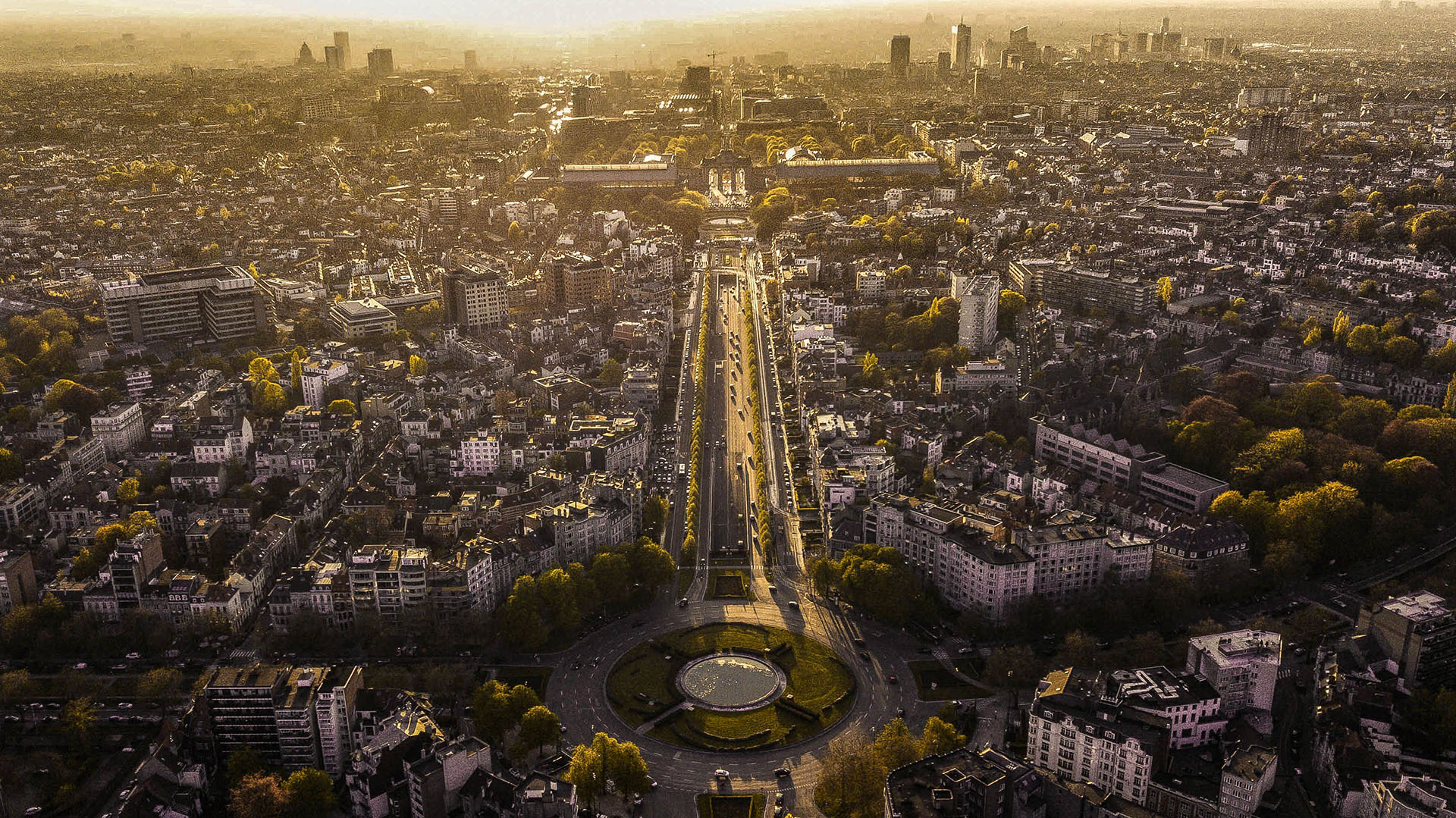 Foto aérea de Bruselas, la metrópolis más importante de Bélgica