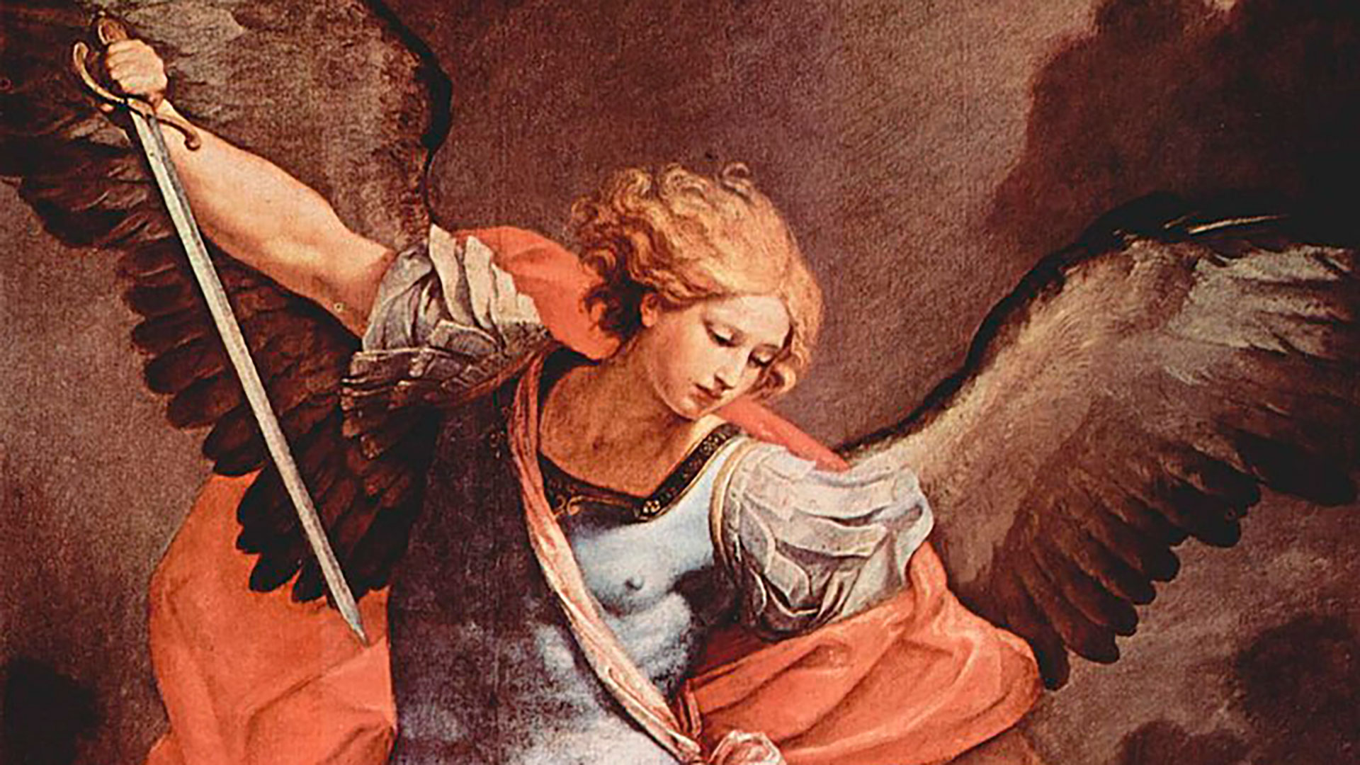 El Arcángel San Miguel envainando su espada