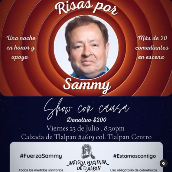 Sammy Pérez contagiado de coronavirus tendrá evento en su honor (Instagram)