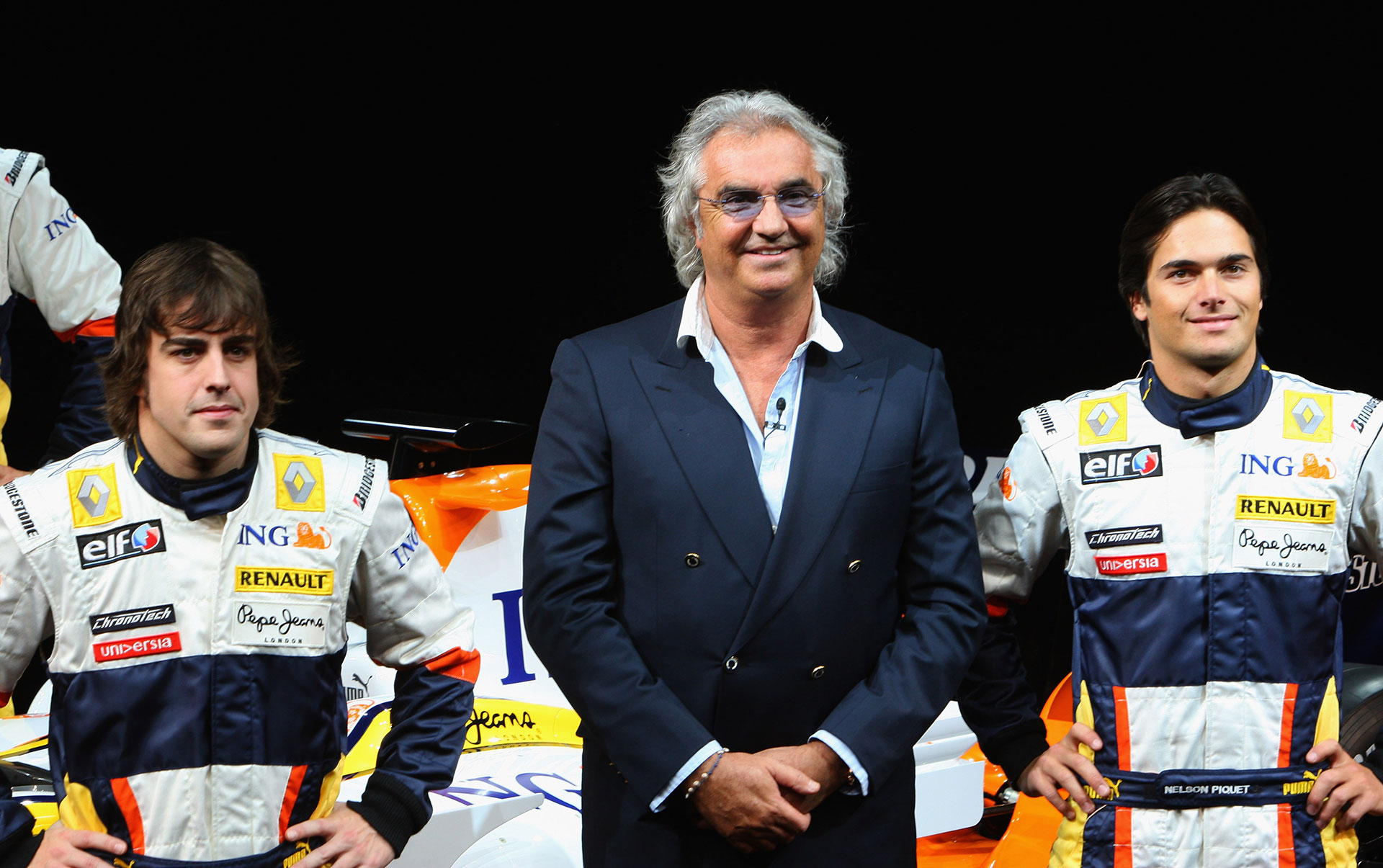 Fernando Alonso, Flavio Briatore y Nelsinho Piquet