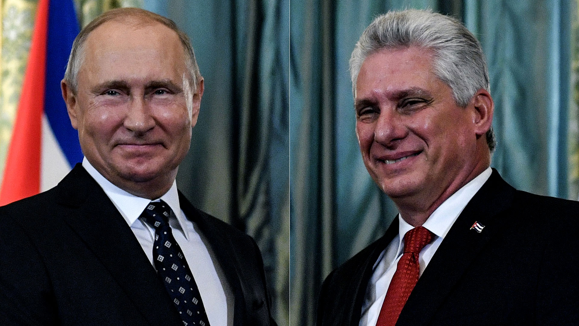 Vladimir Putin y el dictador cubano Miguel Diaz-Canel (Reuters)