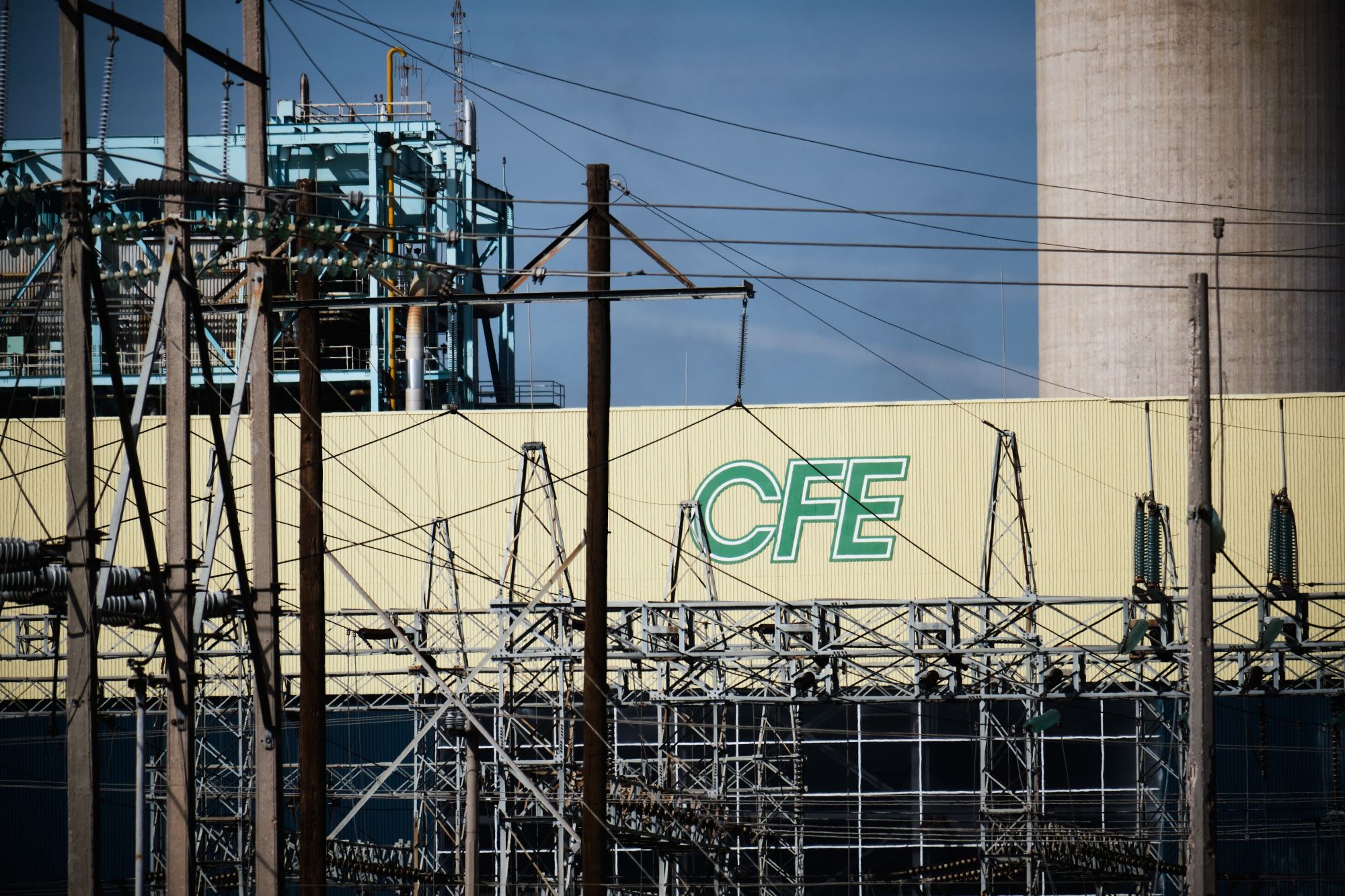 Signage outside the Comision Federal de Electricidad (CFE) Thermoelectric Power Plant in Villa de Reyes, San Luis Potosi state, Mexico, on Tuesday, Jan. 19, 2021