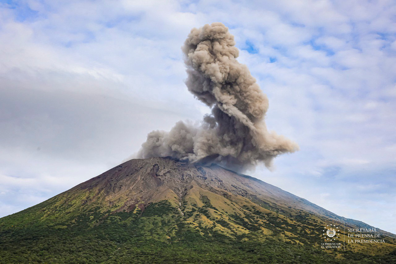 Smoke rises from San Miguel volcano, locally known as Chaparrastique, near San Miguel
