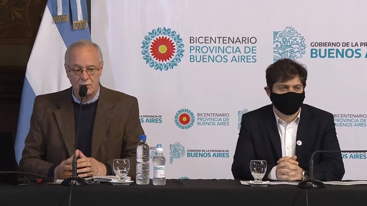 Kicillof y el ministro de Salud, Daniel Gollan