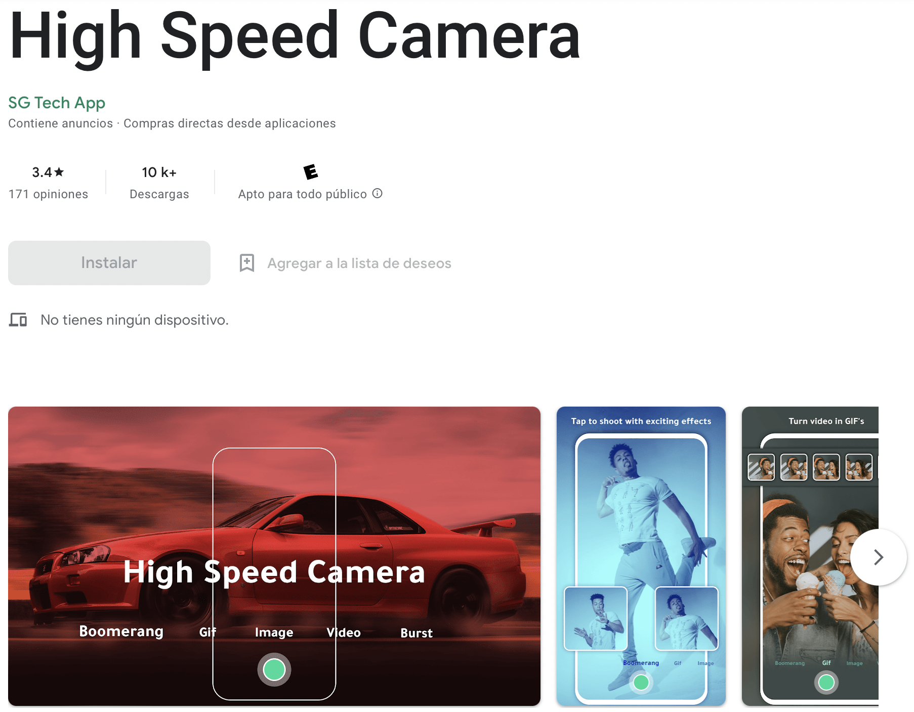 Hochgeschwindigkeitskamera.  (Foto: Google Play Store)