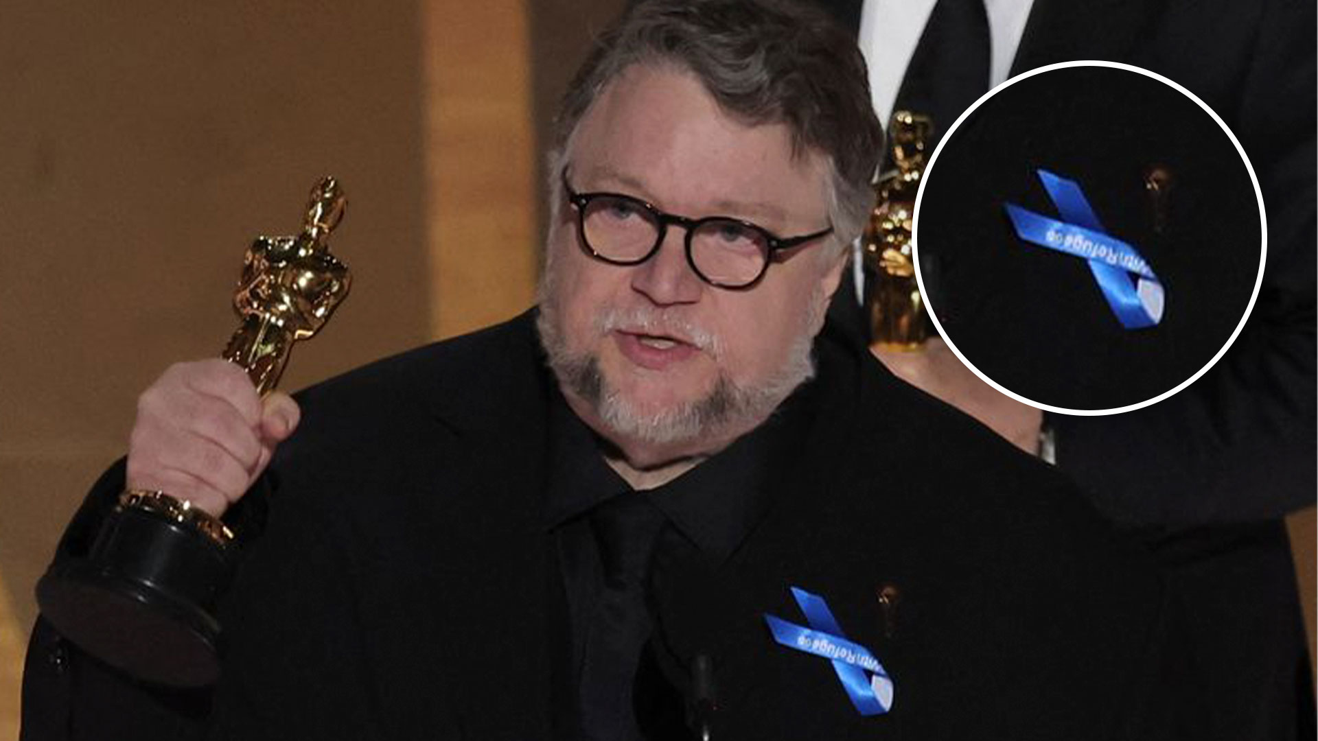Qué significa el moño azul que Guillermo del Toro usó en los Premios Oscar 2023