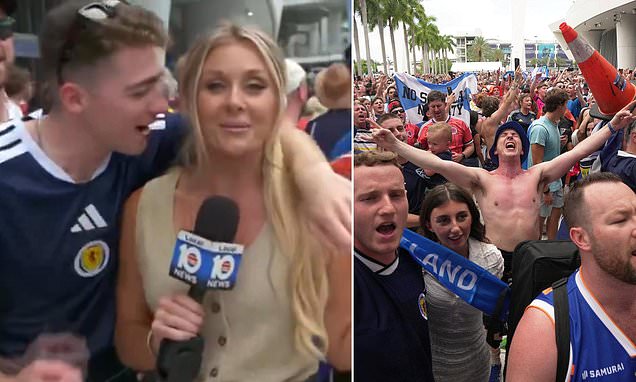 El inc&oacute;modo momento que vivi&oacute; una periodista con los hinchas escoceses en el Mundial: 