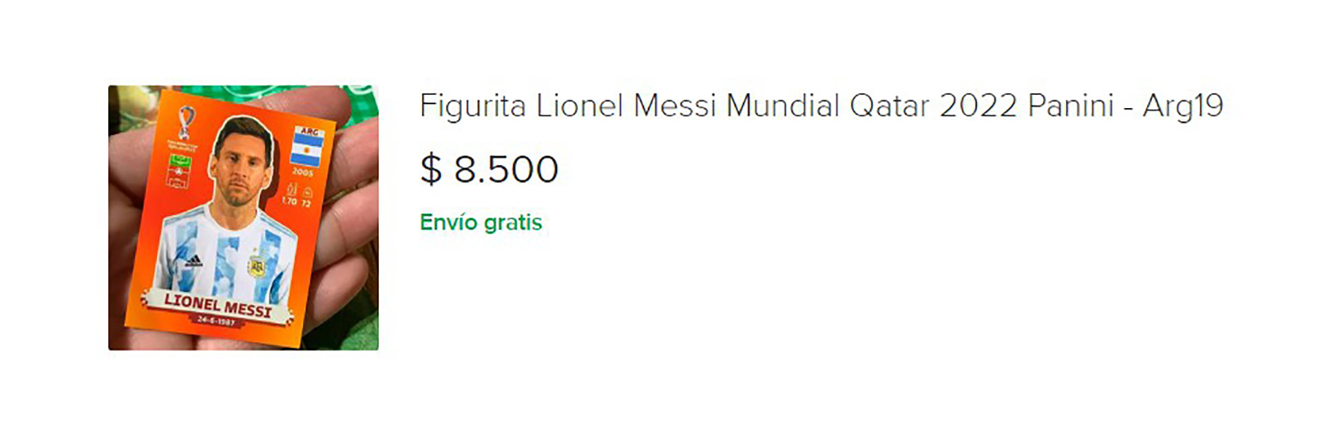 La figurita de Lionel Messi se vende a $8.500