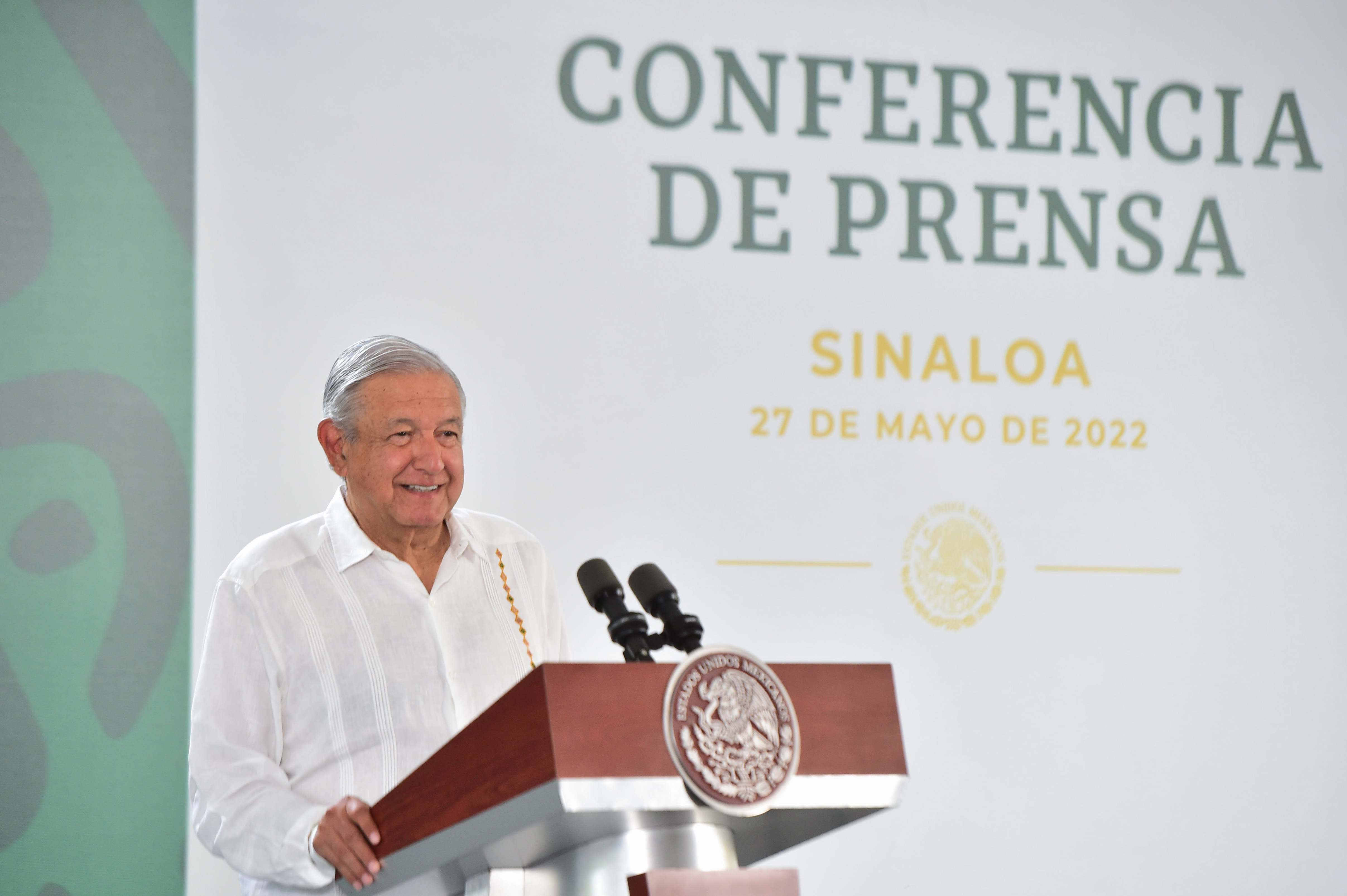 Desde Culiacán, Sinaloa, Andrés Manuel López Obrador aseguró que el asesinato del periodista Luis Enrique Ramírez, será resuelto. (Foto: Presidencia de México)