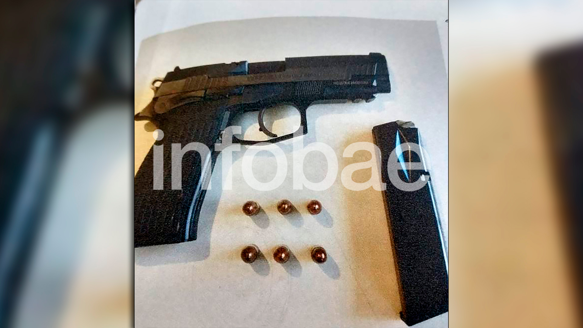 El arma entregada por el hijo de Ríos a la Bonaerense, hoy parte de la causa.