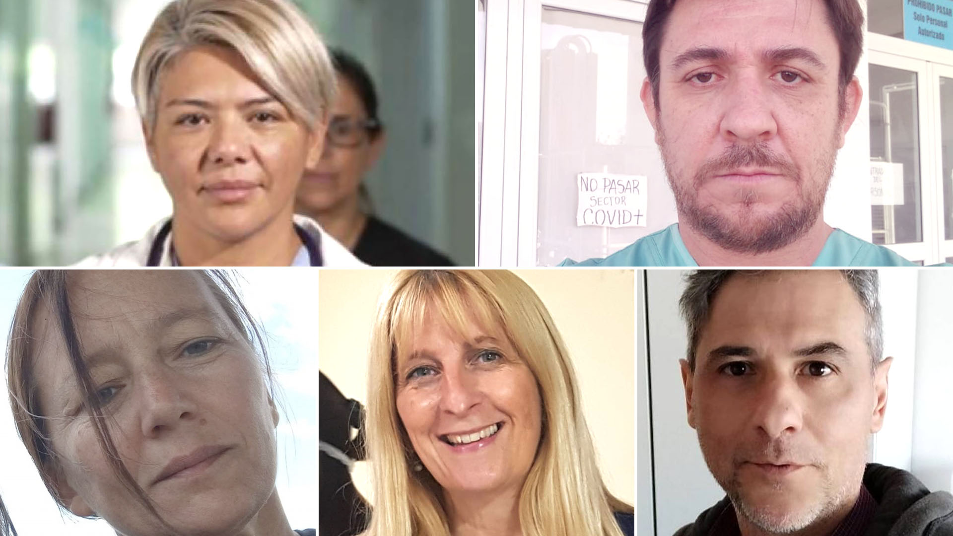 Los cinco profesionales de la salud que combaten en la primera línea de hospitales al límite contra el coronavirus