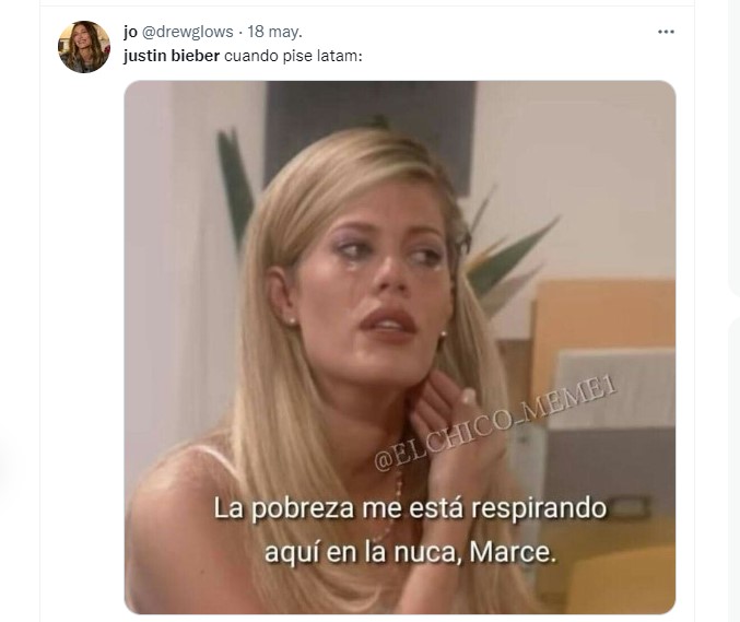 Justin Bieber está de regreso en México y usuarias reaccionaron con divertidos memes (Foto: Twitter / @drewglows)