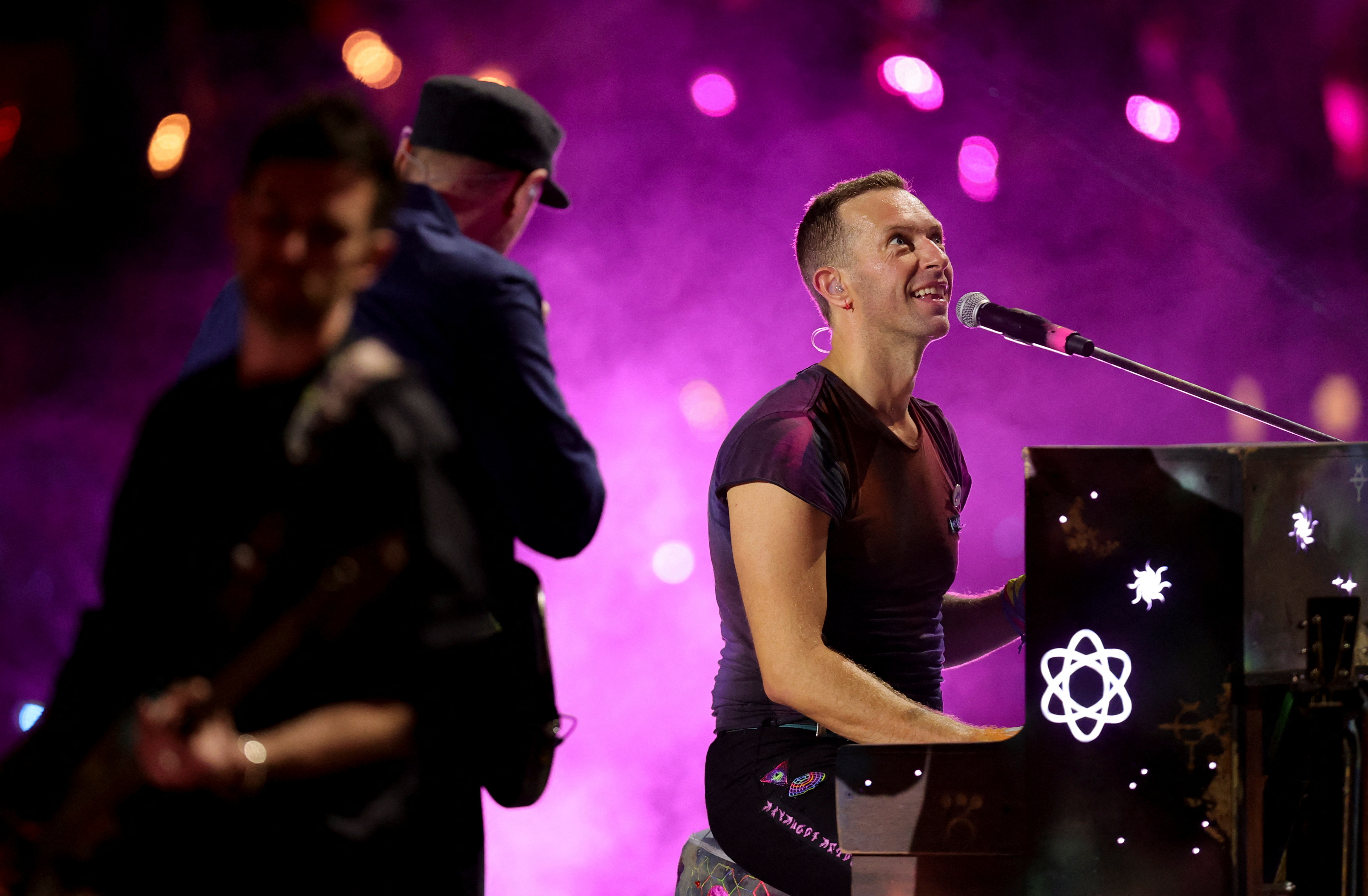 Coldplay performs at Expo 2020 in Dubai, United Arab Emirates, February 15, 2022. REUTERS/Christopher Pike