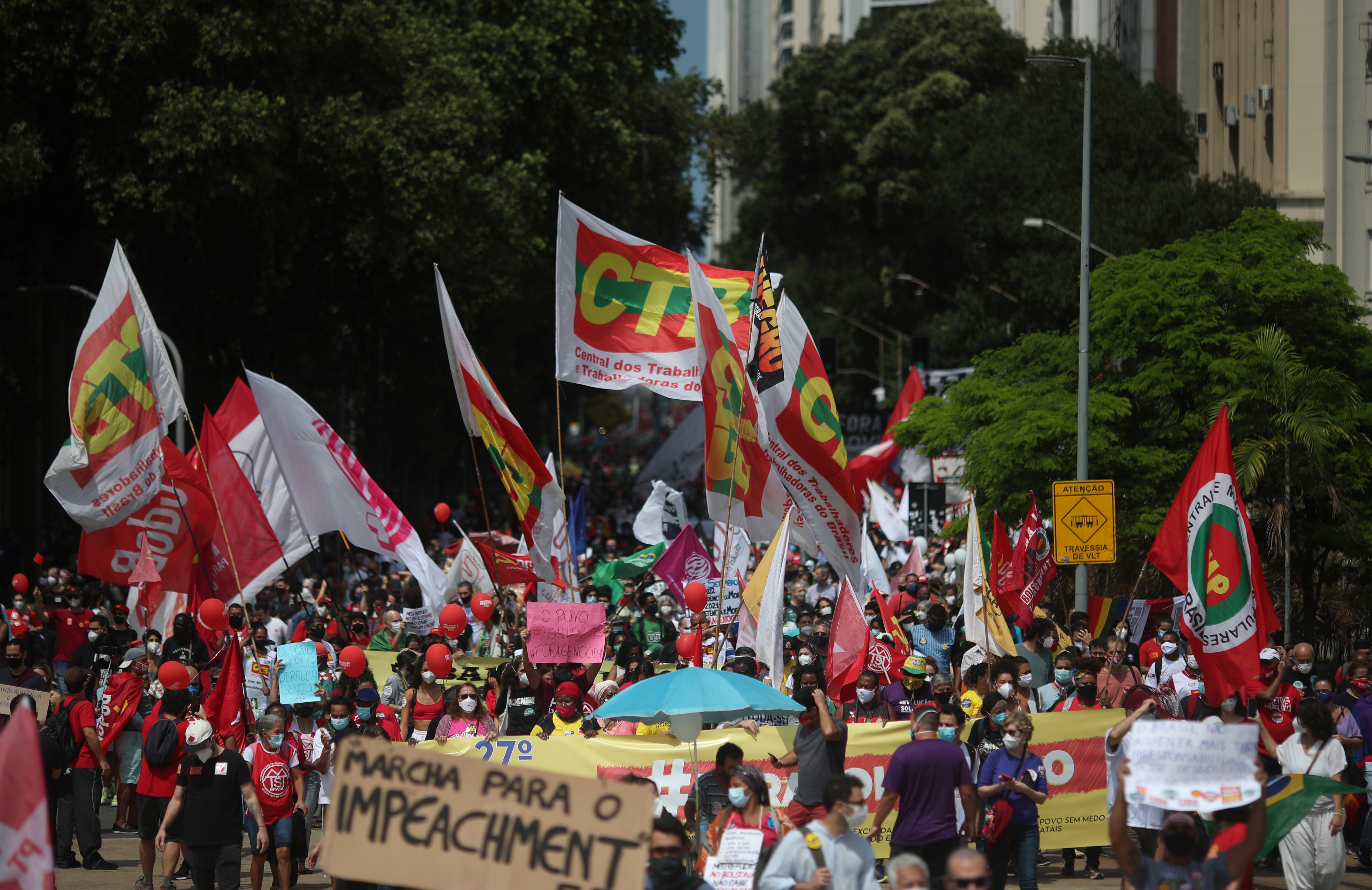 Manifestantes brasileños exigieron "juicio político" contra el presidente Jair Bolsonaro, en el marco de las celebraciones por el Día de la Independencia de Brasil
