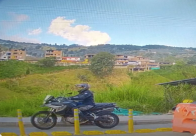 Surveillance cameras in Colombia capture German Casares crossing the country on his motorcycle (National Police)