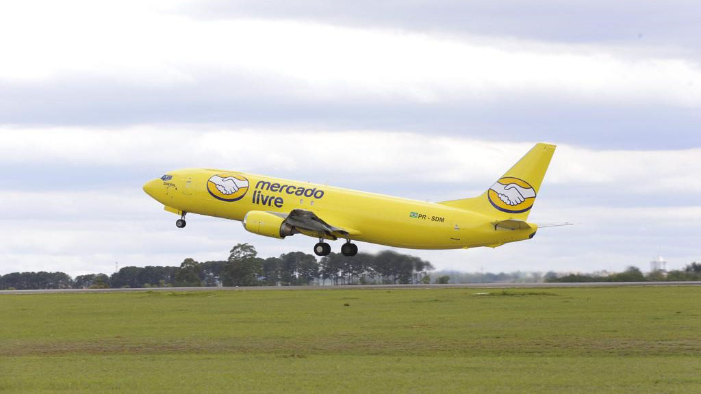 El avión de Mercado Libre que forma parte de sus soluciones logísticas en Brasil 