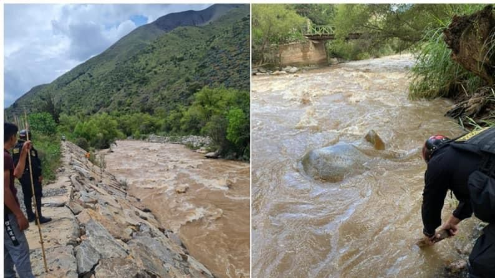 Huánuco: Mother and three-year-old daughter disappear when they fall into the Higueras River.  Photo: Regional Office for Natural Disaster Risk Management