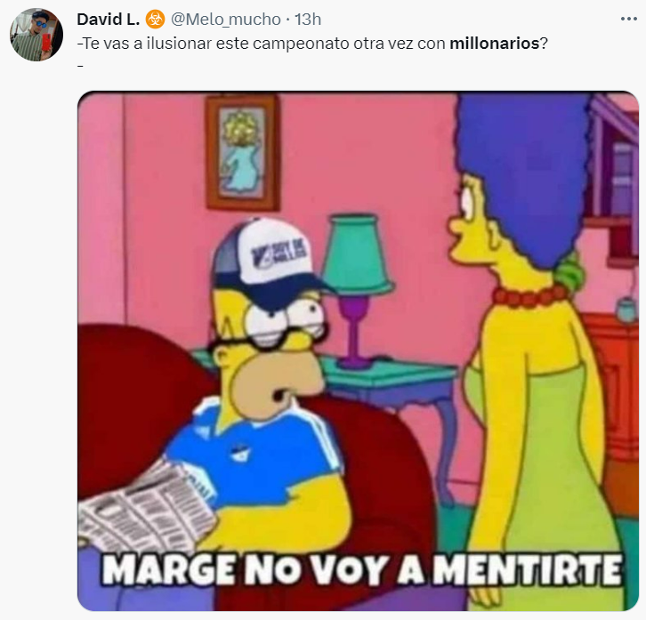 Los mejores memes que dejó la victoria de Millonarios ante Deportivo Pereira en el inicio de la Liga BetPlay I-2023. @Melo_mucho/Twitter.