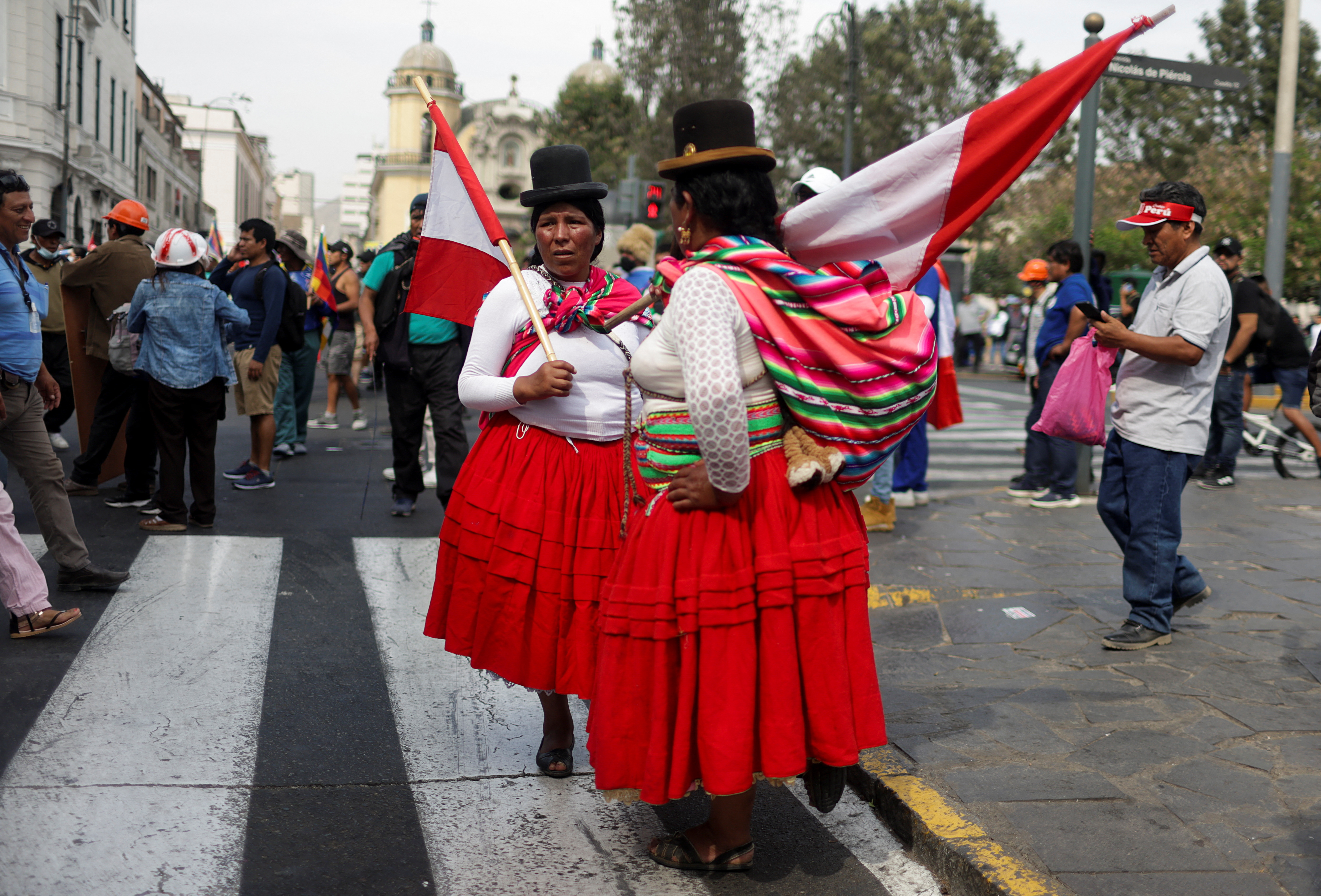 Los manifestantes se reúnen durante la marcha "Toma de Lima" para protestar contra la presidenta de Perú, Dina Boluarte REUTERS/Pilar Olivares