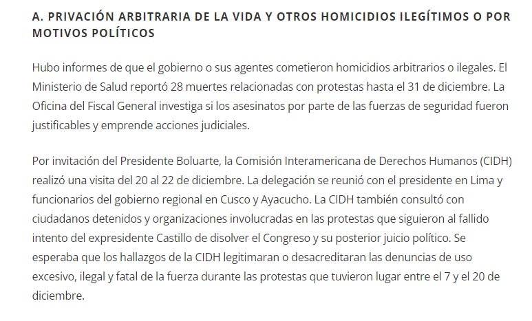 Informe de Human Rights.