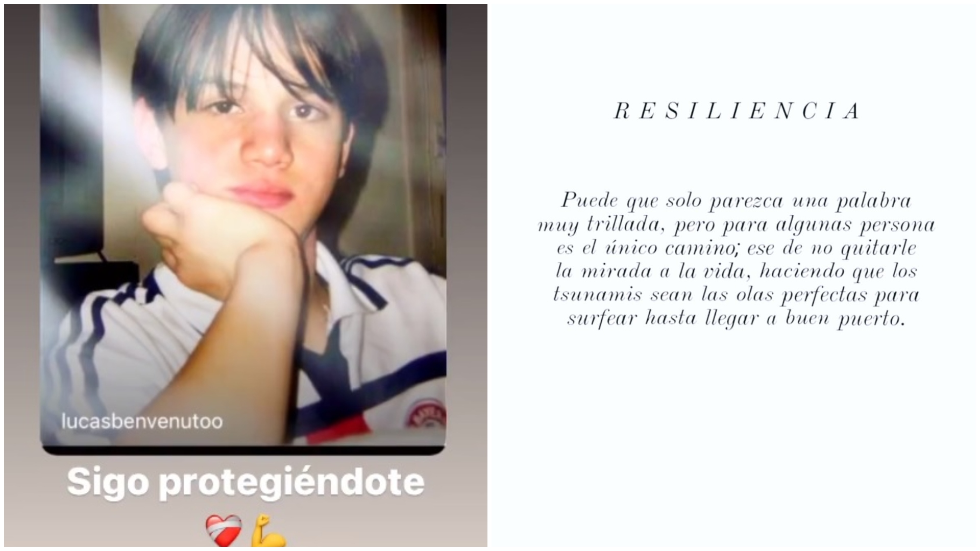 Lucas Benvenuto también compartió una carta que le escribió al niño que fue y compartió el significado de la palabra "resiliencia"