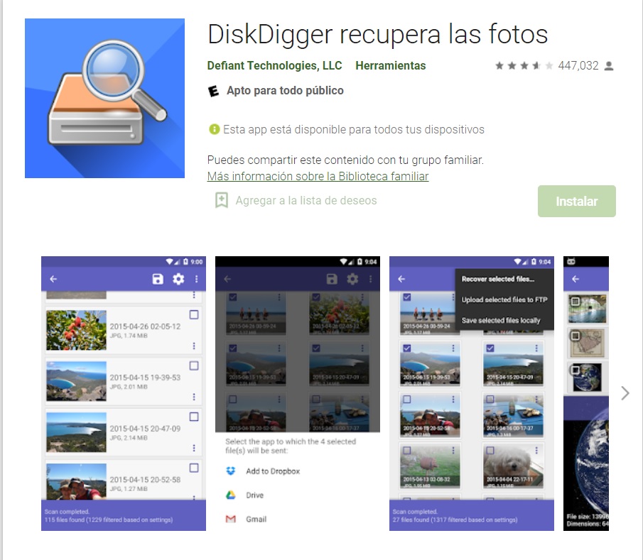Disk Digger está disponible para Android