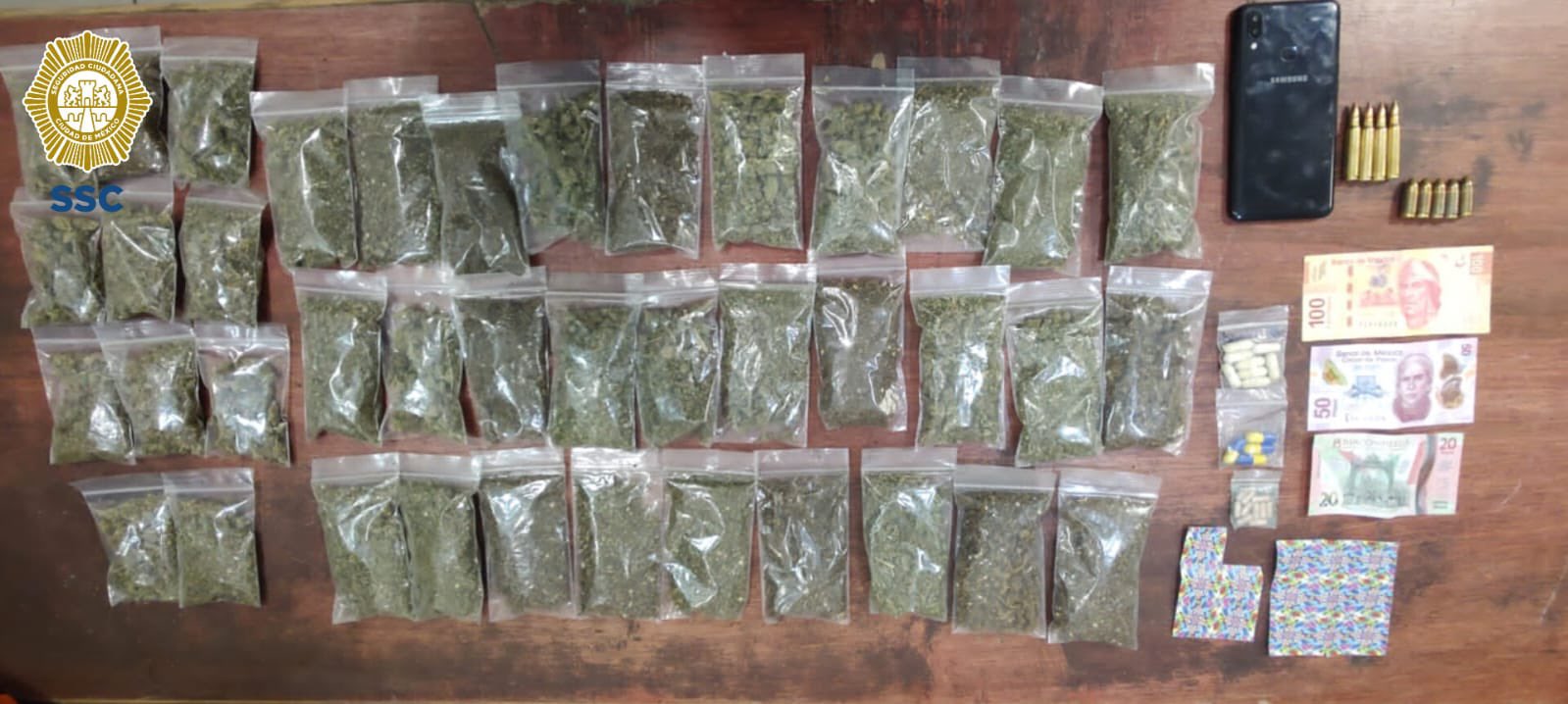 The insured men carried doses of possible marijuana and cocaine (Photo: SSC)