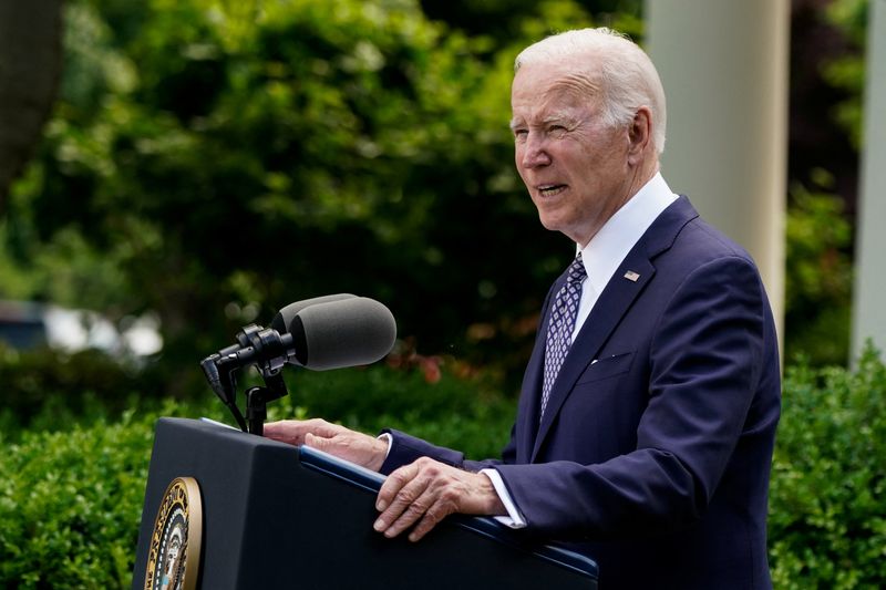 El presidente de Estados Unidos, Joe Biden, durante una recepción en el Jardín de las Rosas de la Casa Blanca en Washington
