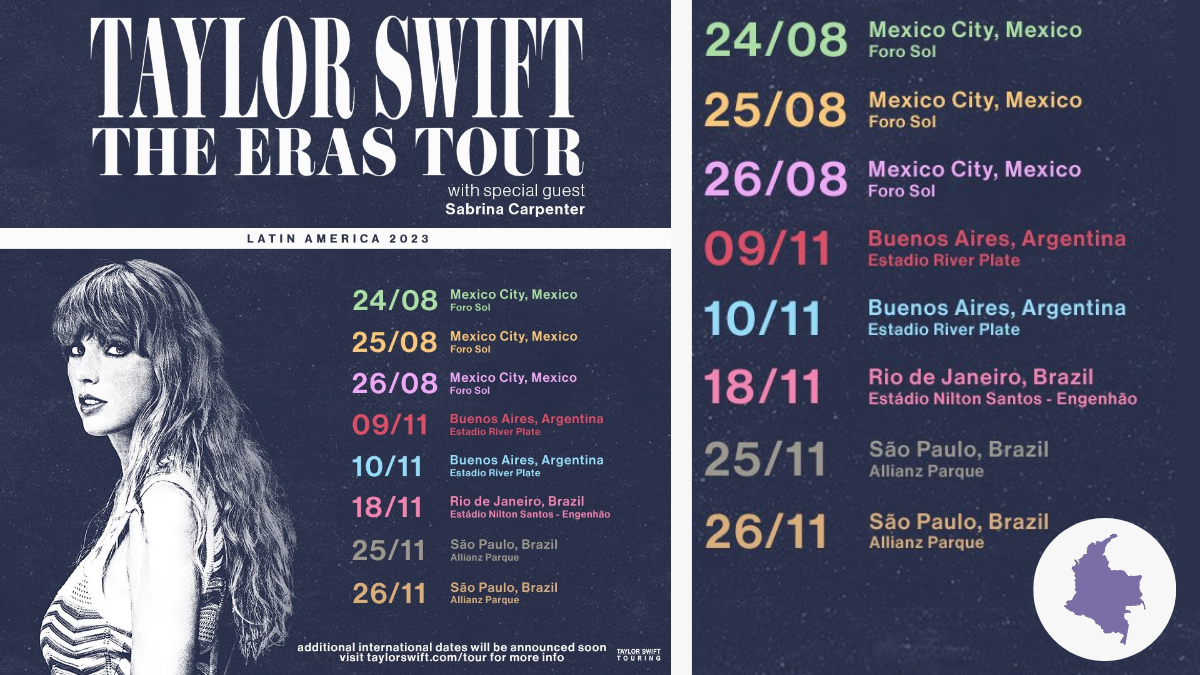 Taylor Swift: cuánto cuesta ir a ‘The Eras Tour’ Latinoamérica desde Colombia