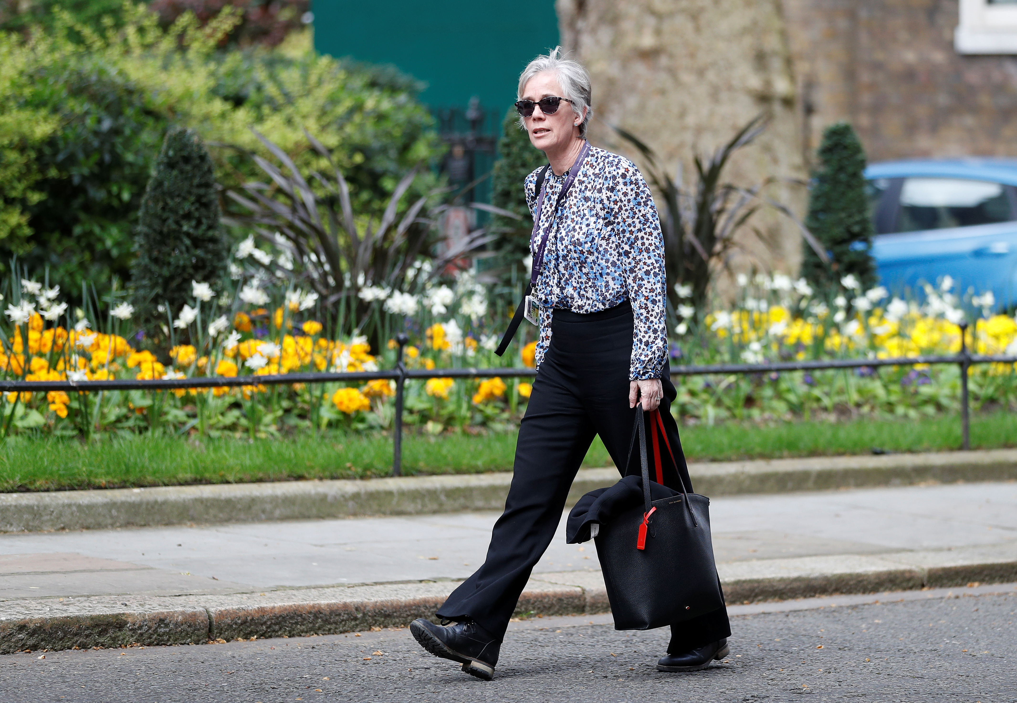 Angela McLean llega para una reunión del Gobierno durante la pandemia (REUTERS/Peter Nicholls)