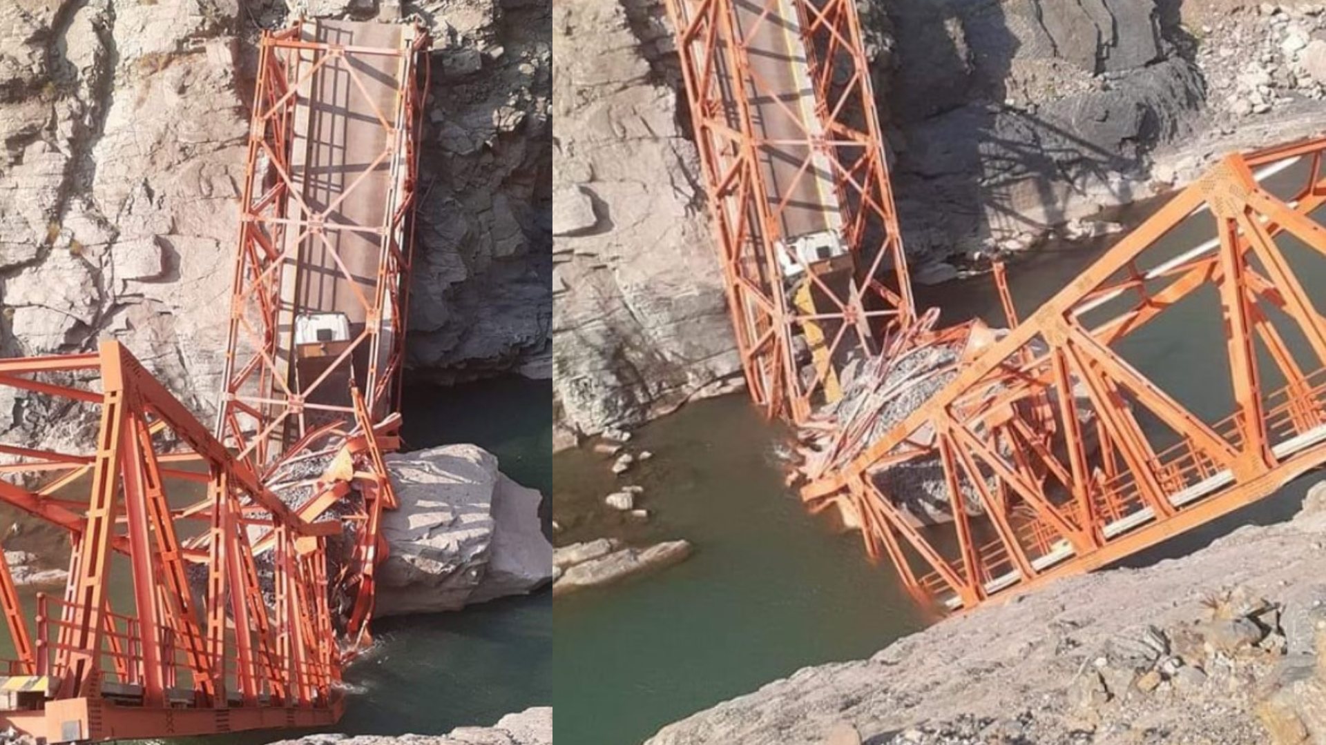 Puente valorizado en 17 millones de soles colapsó en Ayacucho.