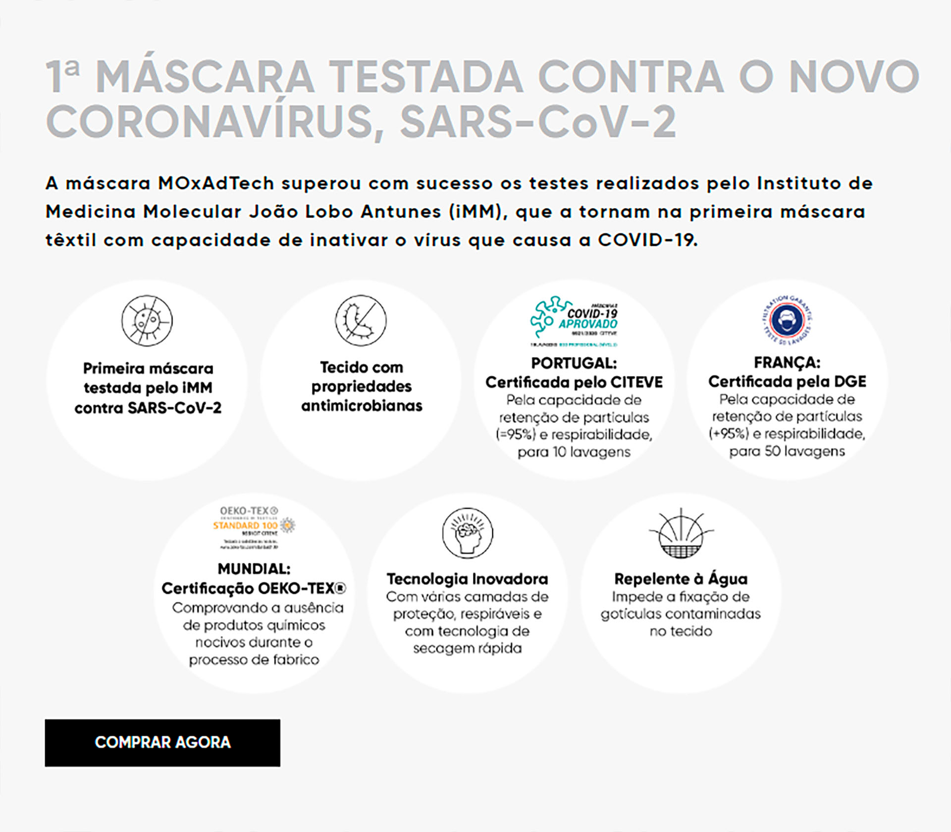 En el sitio web donde se vende la mascarilla se explican las certificaciones