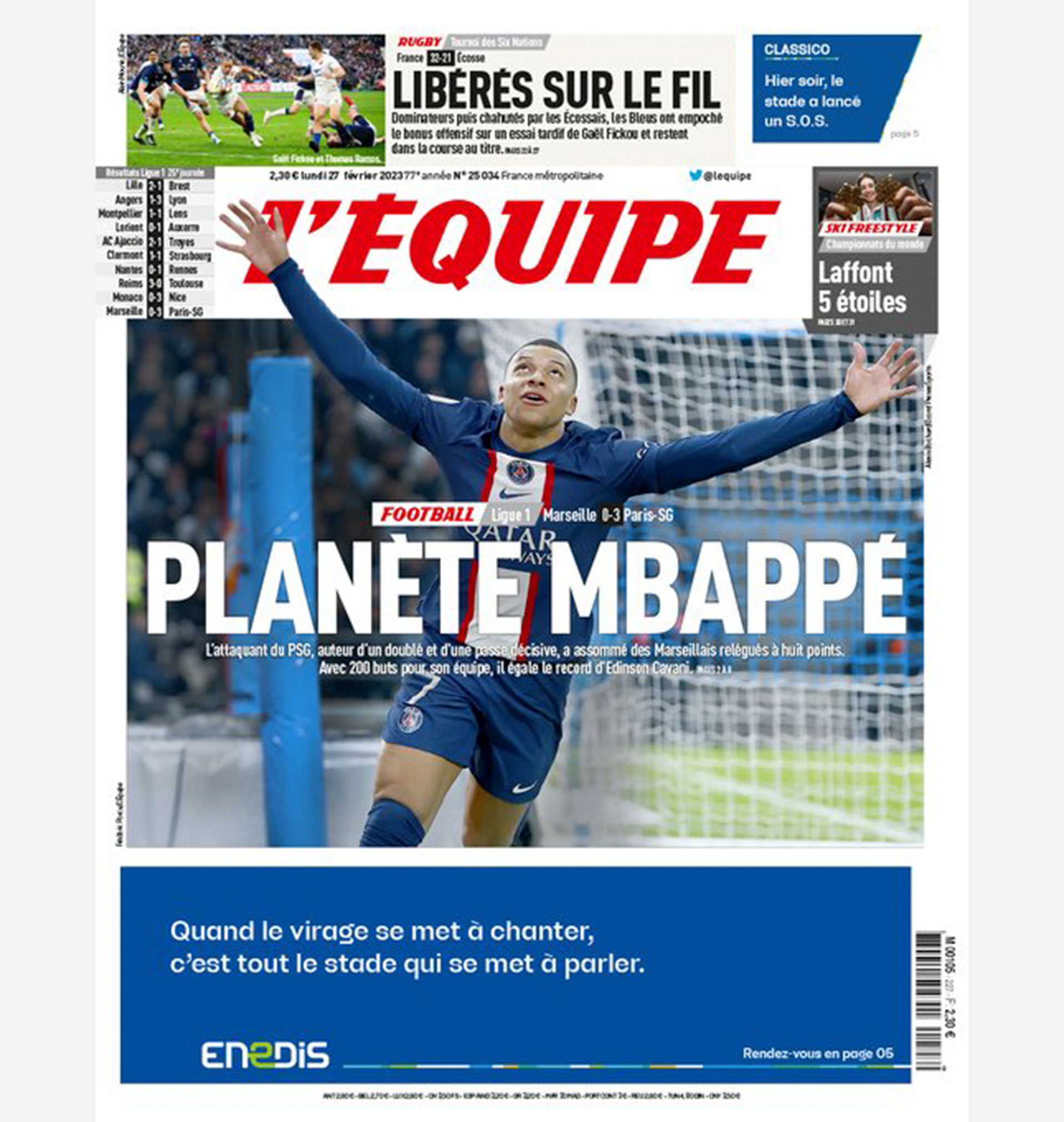 "Planeta Mbappé", seleccionó L'Equipe como portada