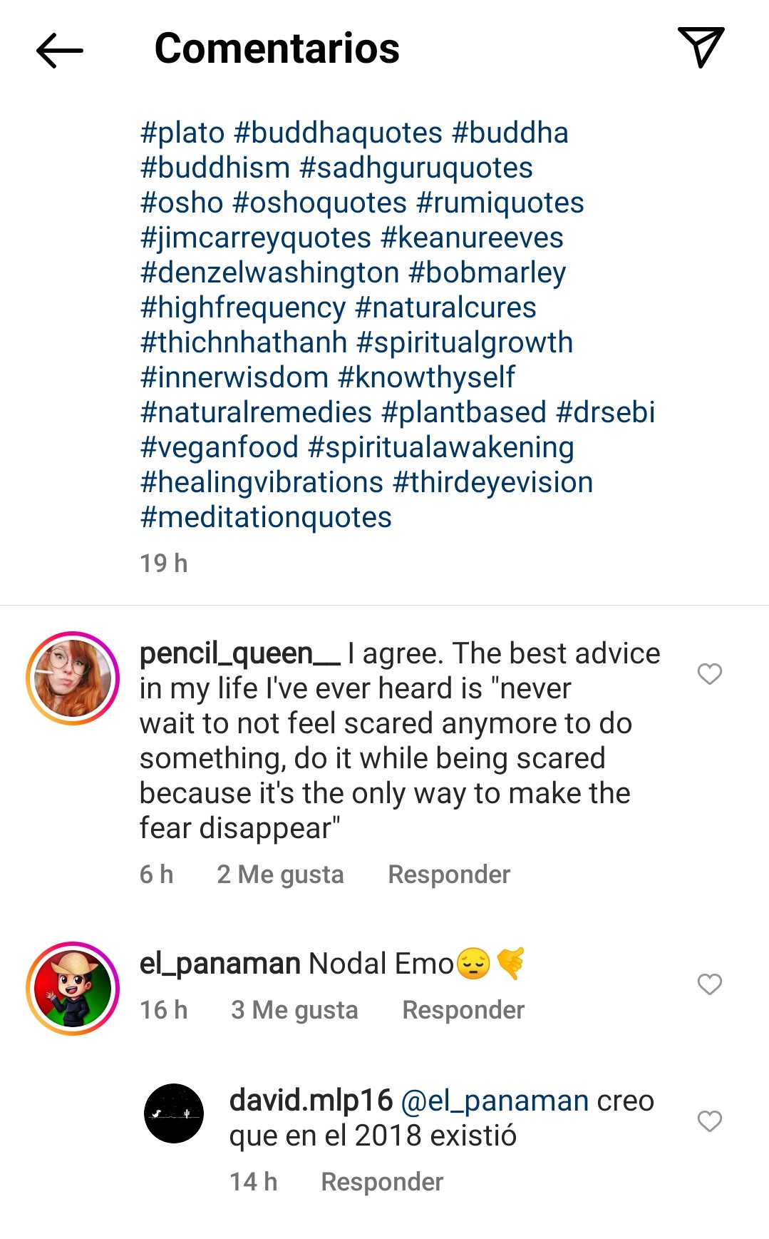 Comentario de un fan en la publicación que compartió Nodal en sus historias de Instagram (Captura: Instagram @heallingsoundsvibration)