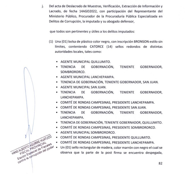 Yenifer Paredes Tenía Sellos De Autoridades Locales De Cajamarca Y Buscaba Tener Influencia En 3386