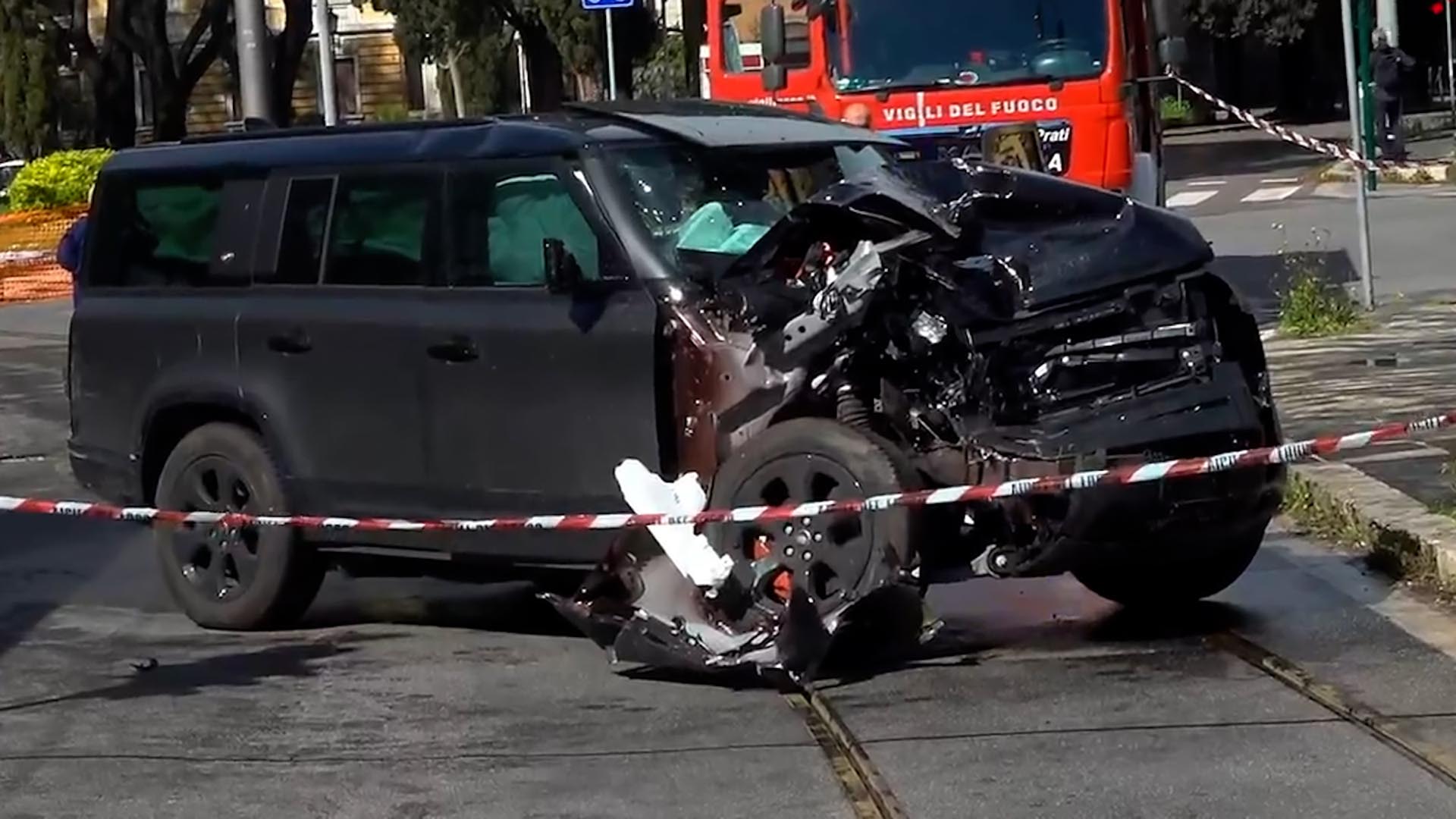 Así quedó la camioneta de Immobile

