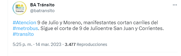 El piquete afecta el tránsito en el centro porteño 